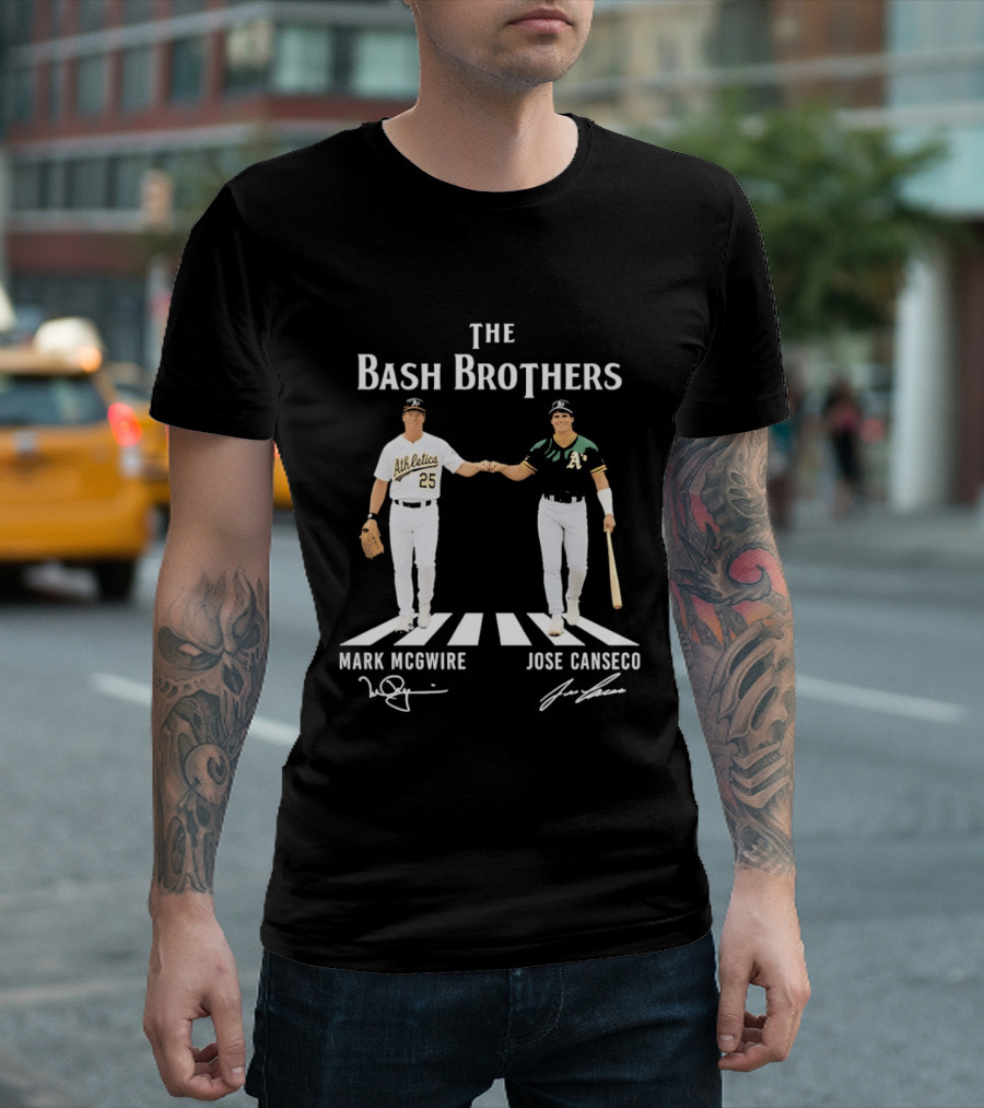 The Bash Brothers Mark McGwire Jose Canseco Oakland Athletics Abbey Road T-Shirt