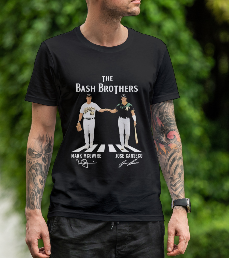 The Bash Brothers Mark McGwire Jose Canseco Oakland Athletics Abbey Road T-Shirt