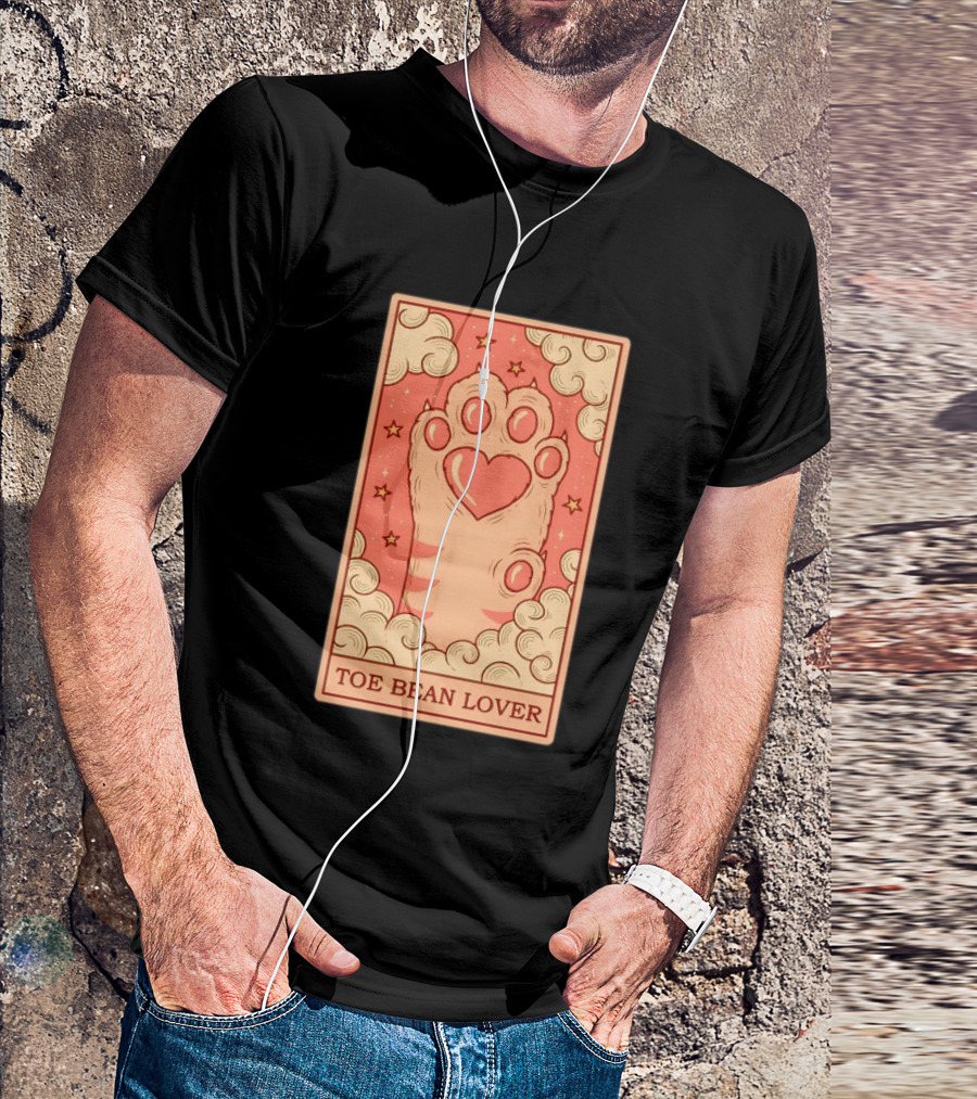 Toe Bean Lover Cat Paw Heart And Stars Whimsical T-Shirt