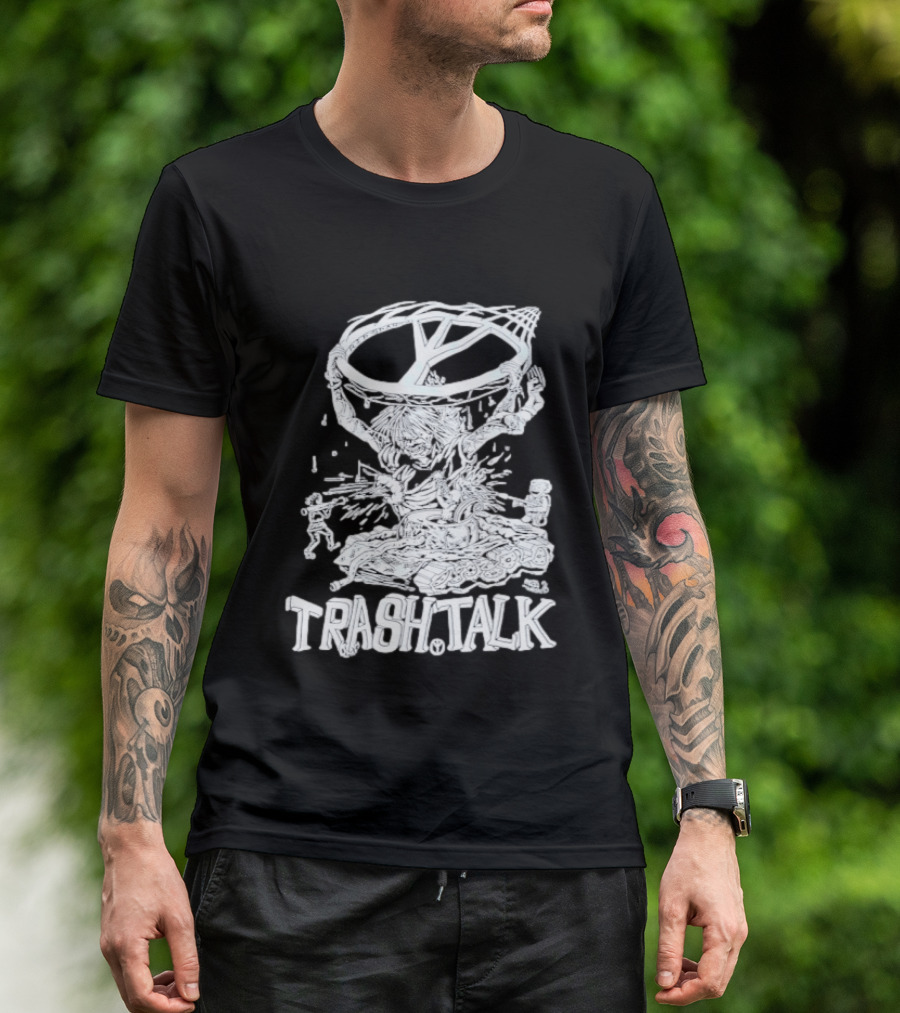 Trash Talk Tank War Hardcore Punk Skater And Tank Collision T-Shirt