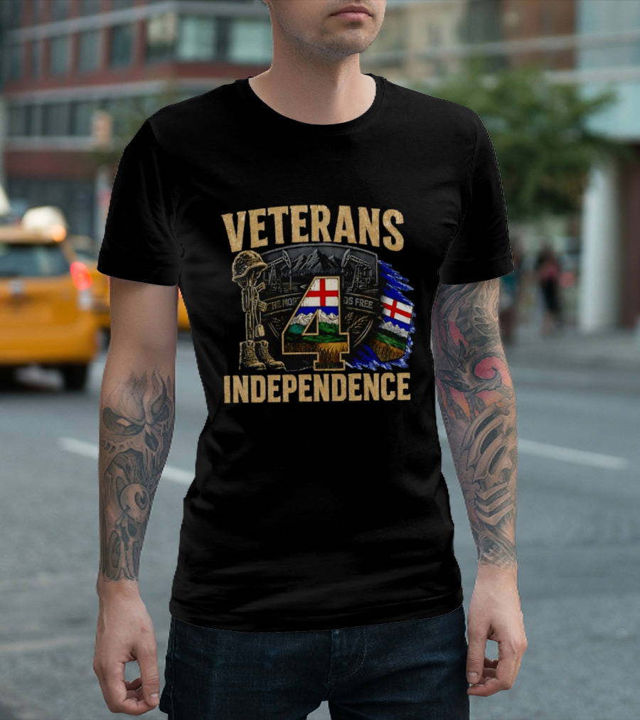 Veterans 4 Independence The North Stands Free Alberta Flag T-Shirt