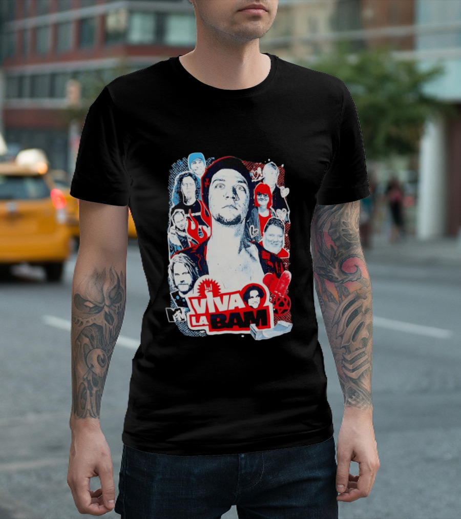 Viva La Bam MTV Jackass Cast Collage Reality TV Series T-Shirt