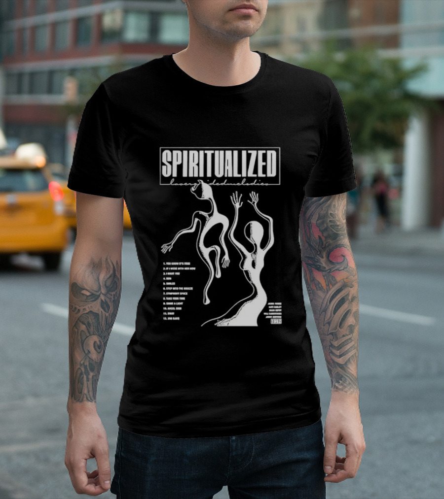 Spiritualized Lazer Guided Melodies 1992 Minimalist Music Tracklist T-Shirt