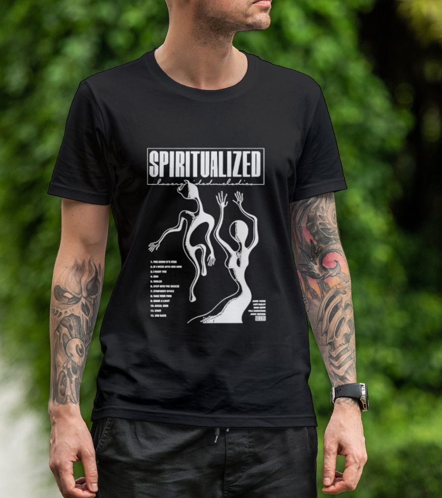 Spiritualized Lazer Guided Melodies 1992 Minimalist Music Tracklist T-Shirt