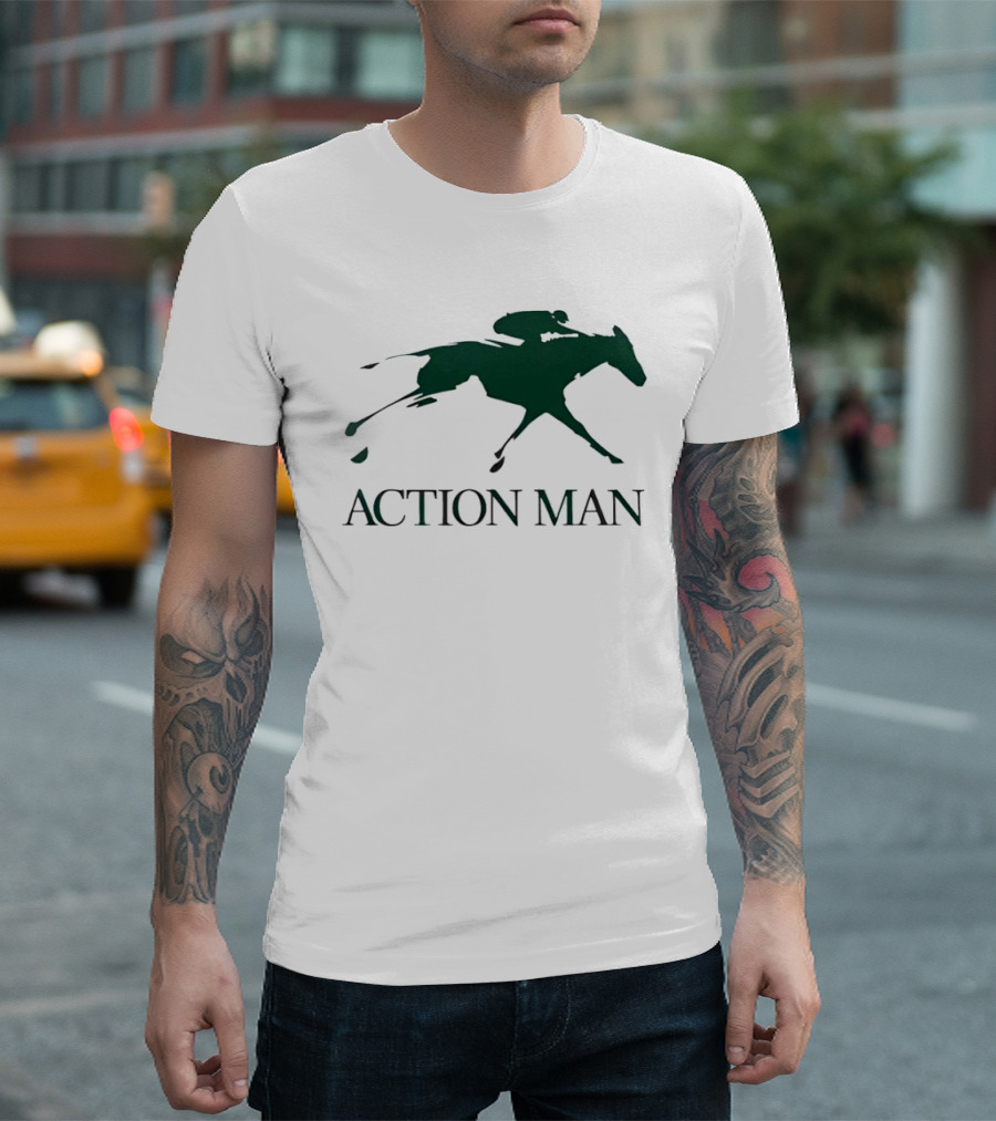 ACTION MAN Horse Racing Iconic Athlete Equestrian Speed T-Shirt