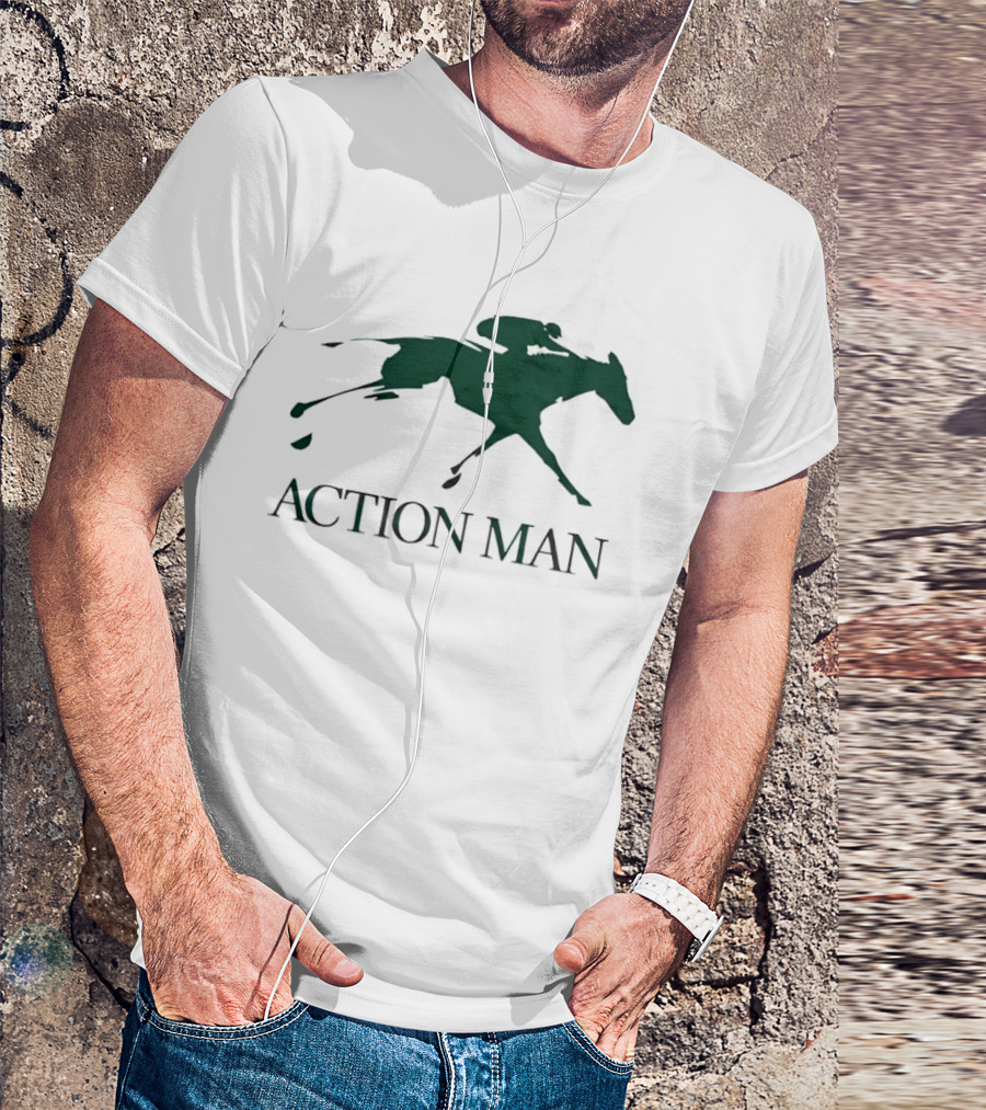 ACTION MAN Horse Racing Iconic Athlete Equestrian Speed T-Shirt