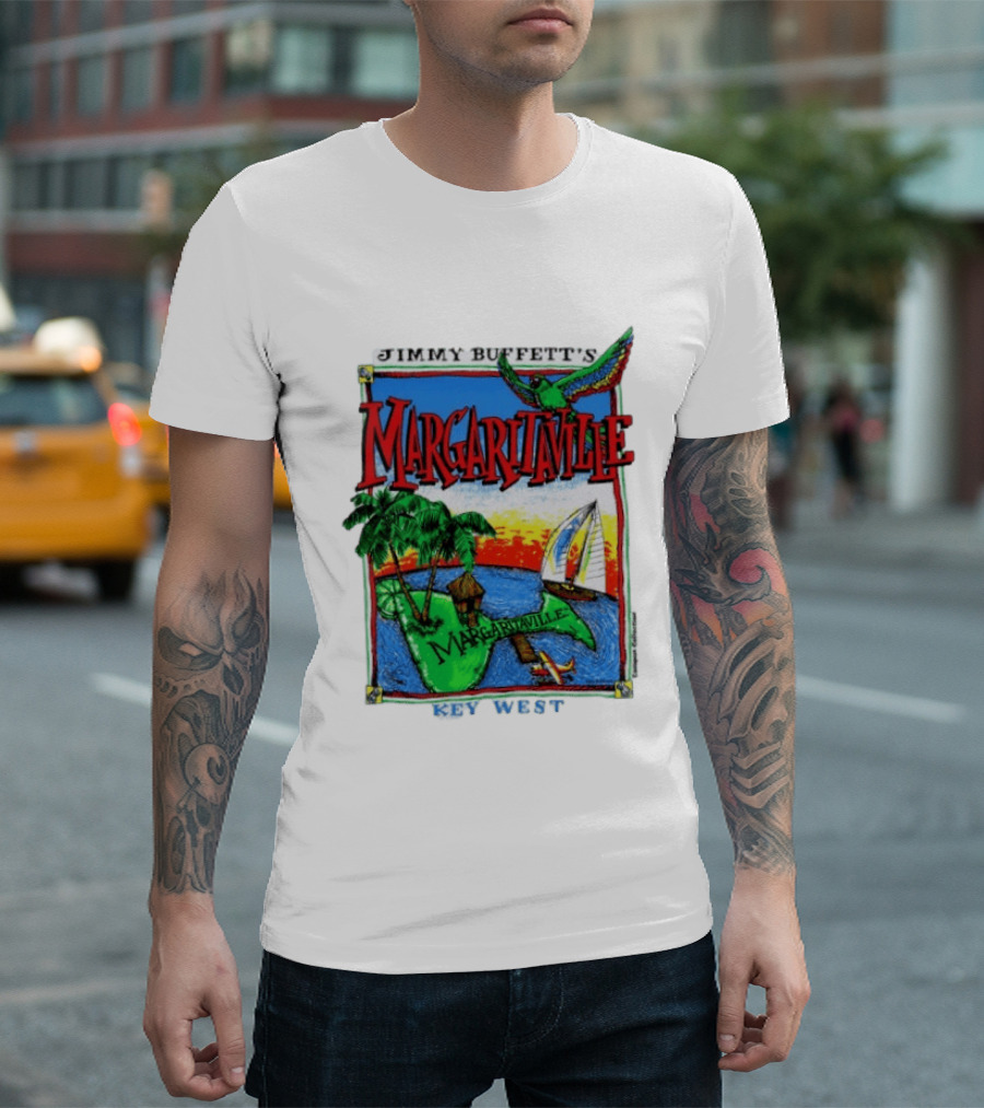 Jimmy Buffett's Margaritaville Key West Island Tropical Paradise Sailing Adventure T-Shirt