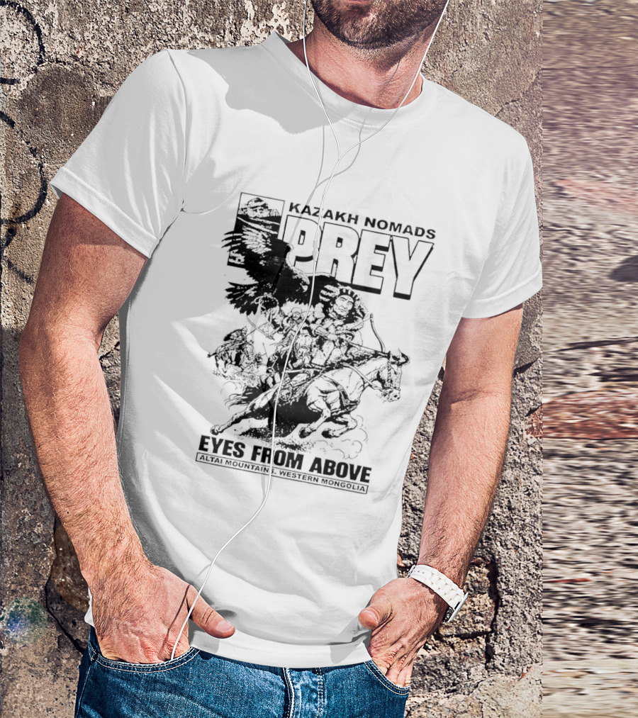 Kazakh Nomads Prey Altai Mountains Western Mongolia Eagle Rider T-Shirt