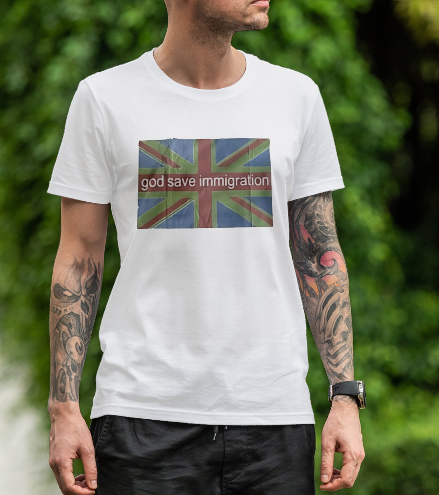 God Save Immigration Union Jack Flag Protest T-Shirt