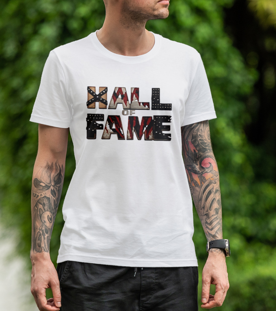Hall Of Fame Horror Themed Letters With Blood Splatter T-Shirt