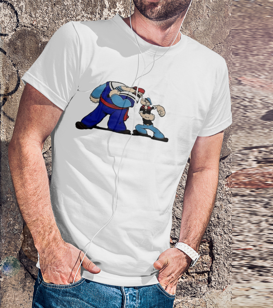 Popeye Vs Sindbad Epic Showdown Classic Cartoon Battle T-Shirt