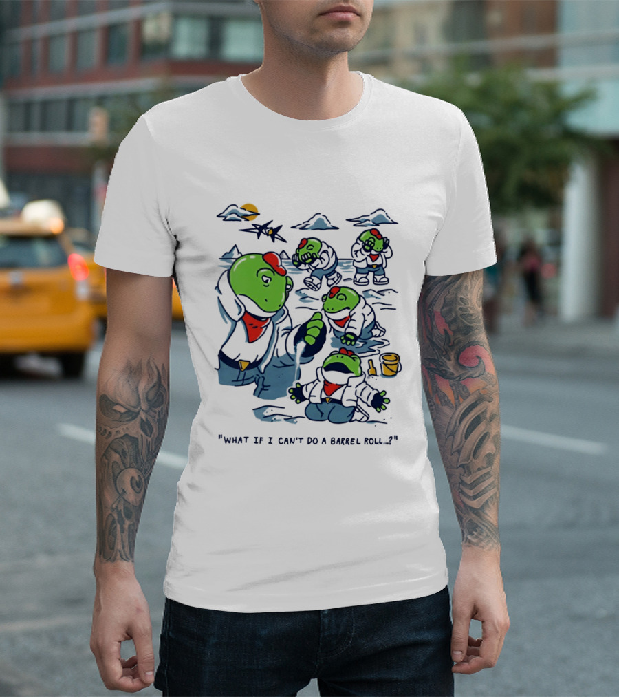 Slippy Toad Star Fox What If I Can't Do A Barrel Roll Scene T-Shirt
