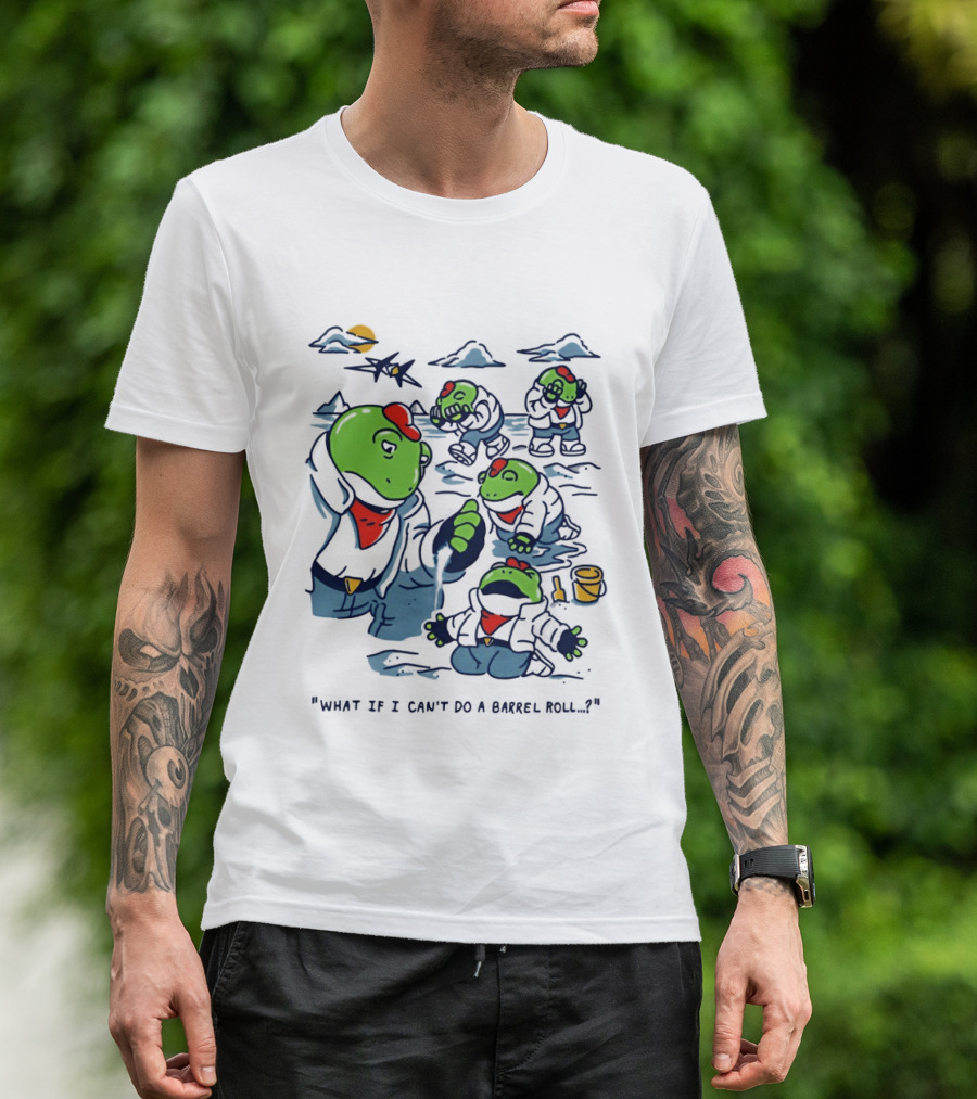 Slippy Toad Star Fox What If I Can't Do A Barrel Roll Scene T-Shirt