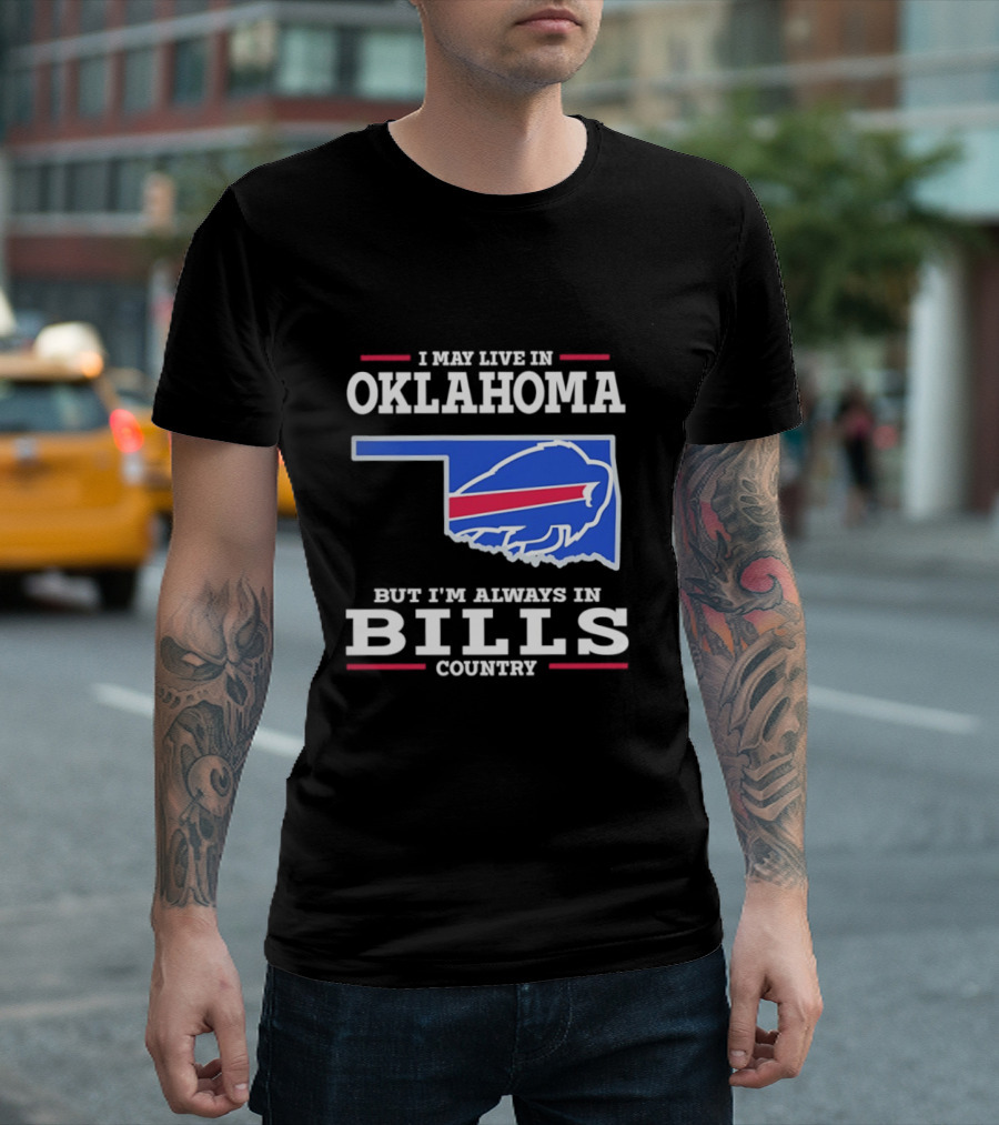 Oklahoma Resident Buffalo Bills Country Map Fan T-Shirt