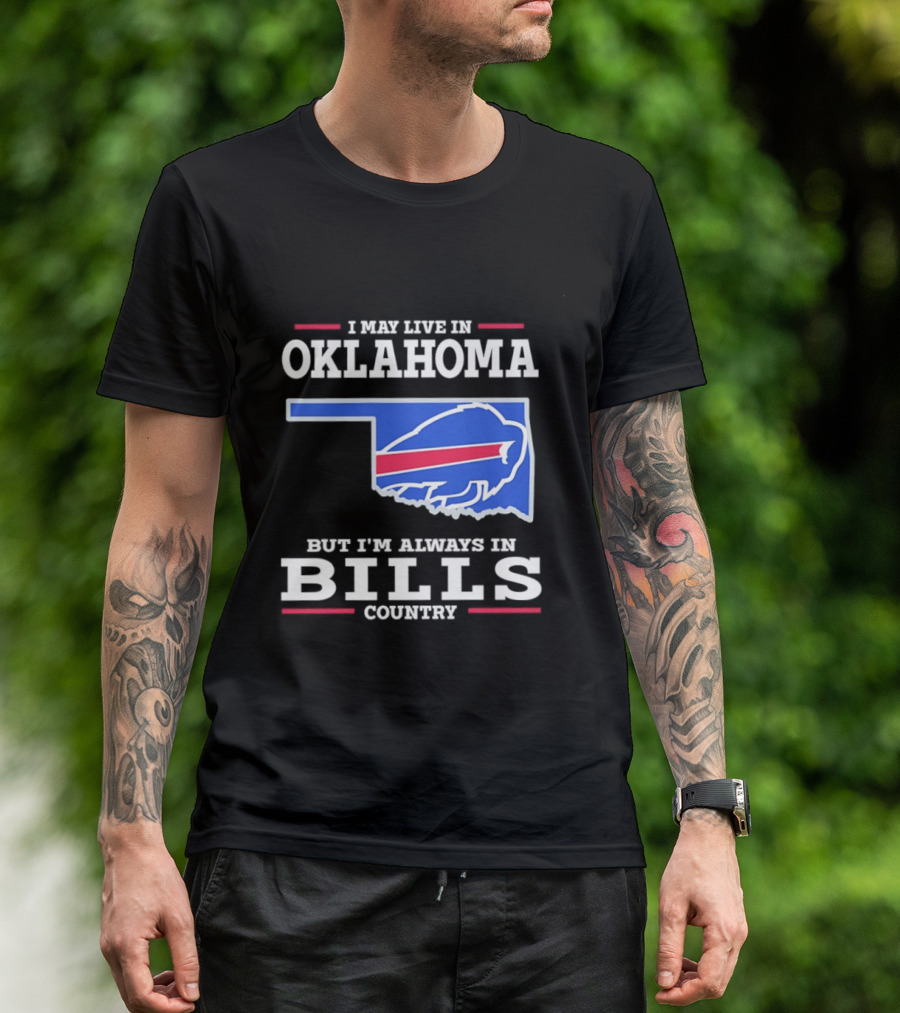 Oklahoma Resident Buffalo Bills Country Map Fan T-Shirt