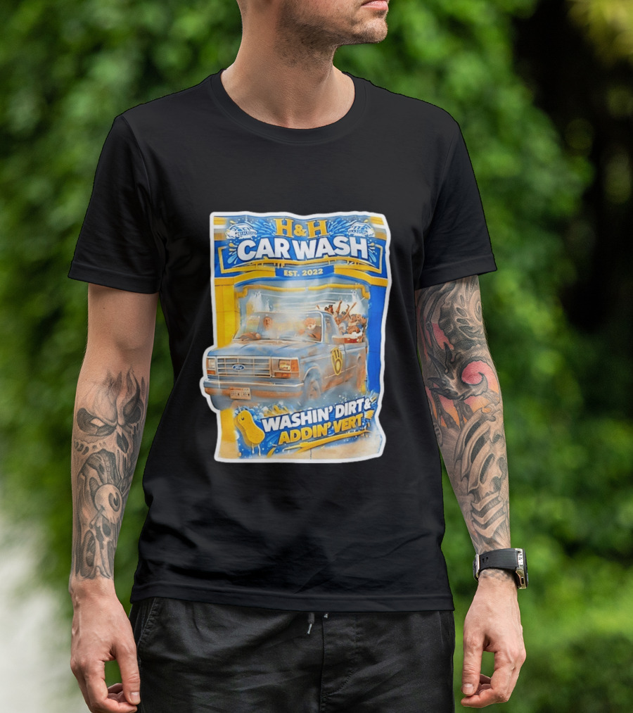 H And H Car Wash Washin' Dirt And Addin' Vert Milwaukee Brewers Est. 2022 T-Shirt