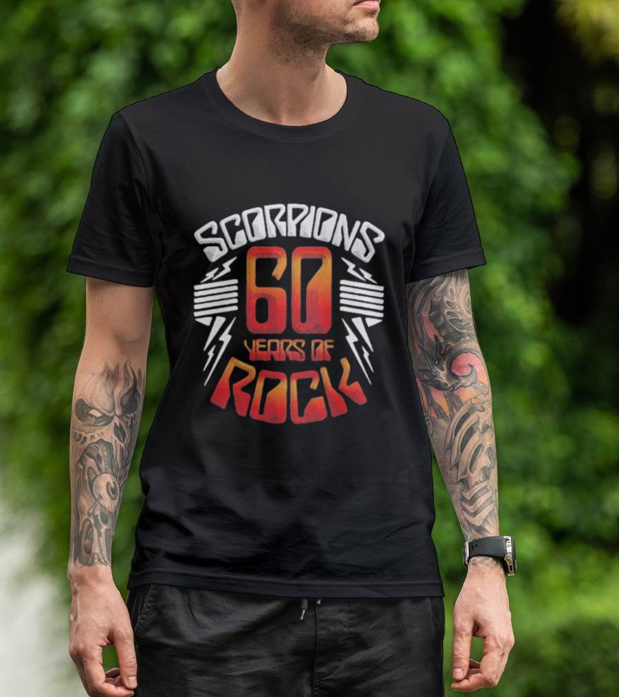 Scorpions 60 Years Of Rock Scorpions Rock Zone Membership Anniversary Celebration Lightning T-Shirt