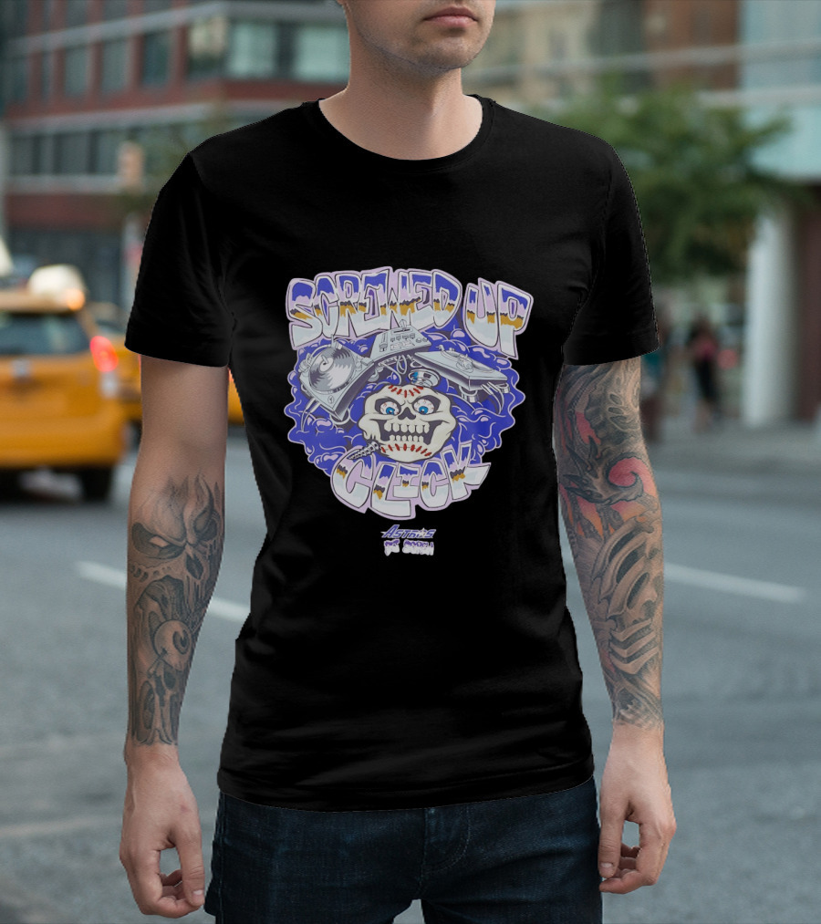 Screwed Up Click Skull DJ Houston Astros Mashup Visual T-Shirt