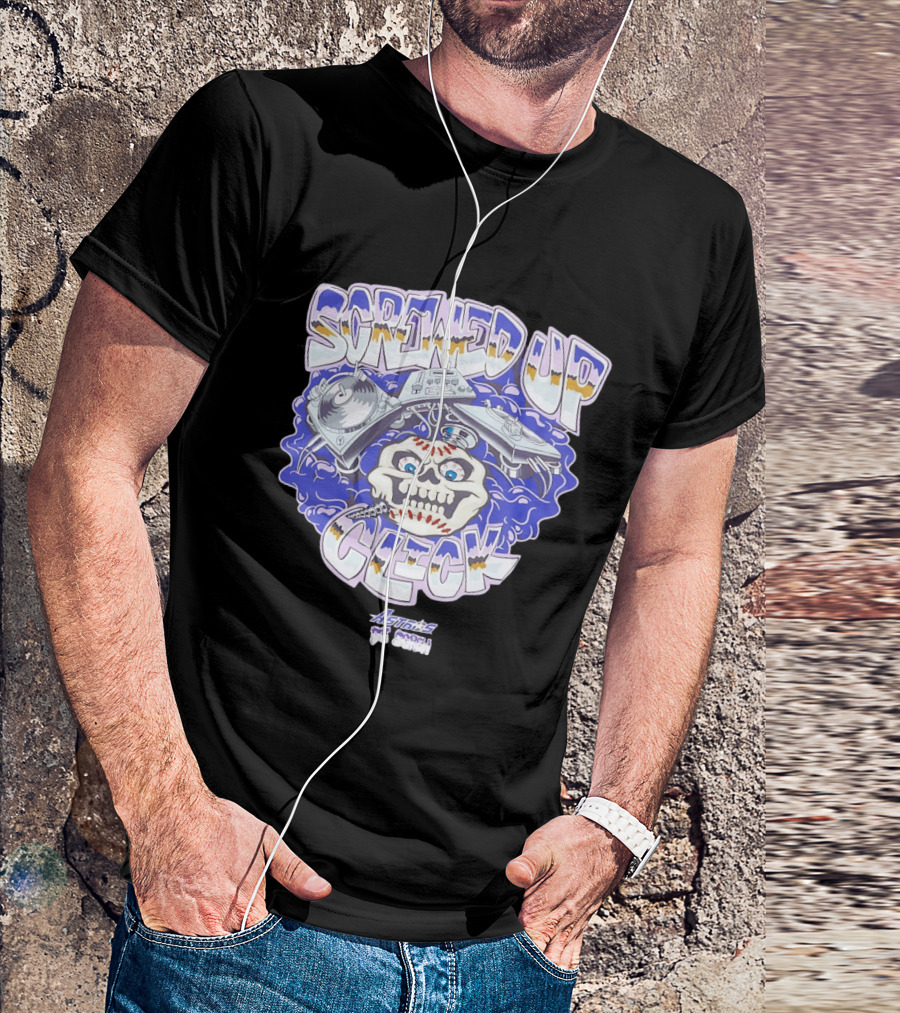 Screwed Up Click Skull DJ Houston Astros Mashup Visual T-Shirt