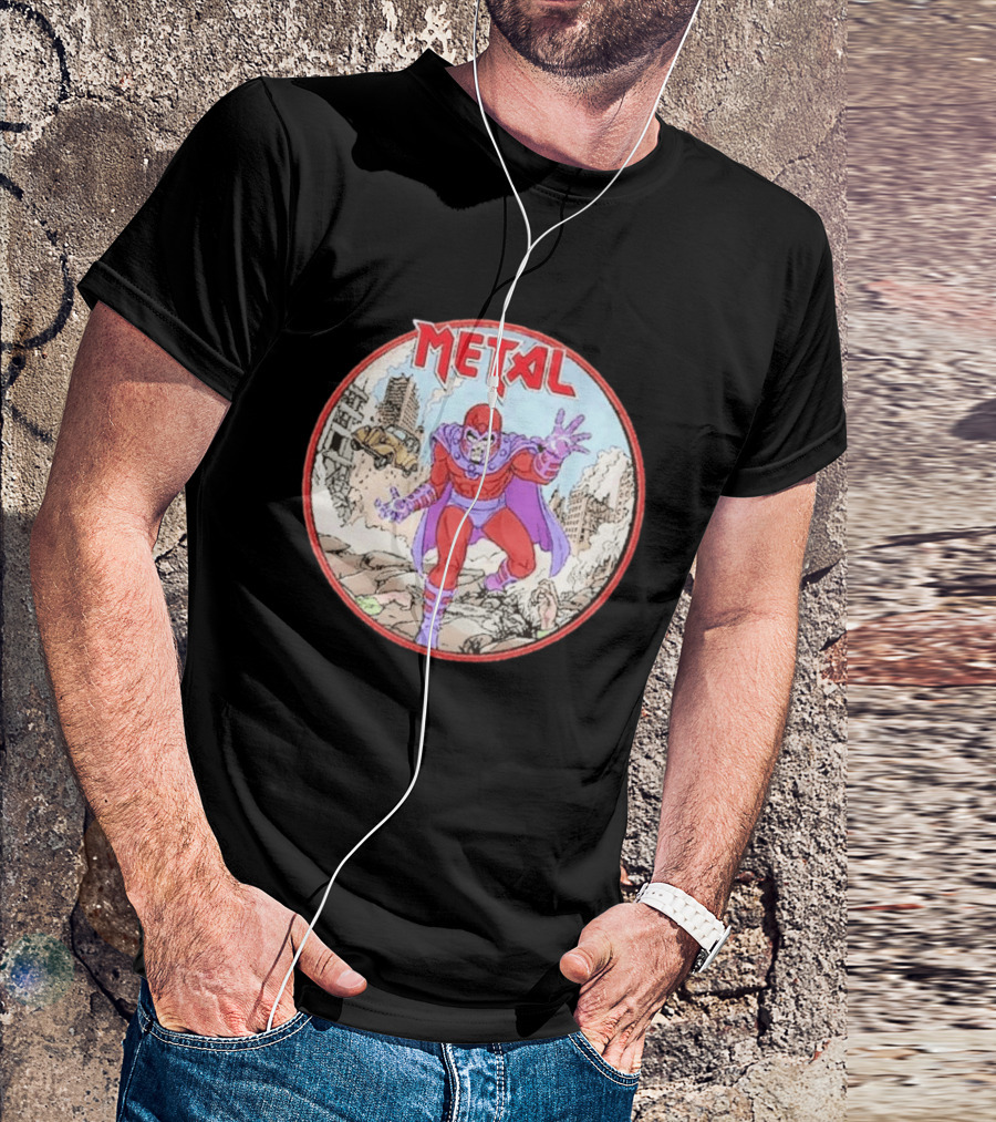 Metal Magneto Villain Heavy Metal Aesthetic Comic Book T-Shirt