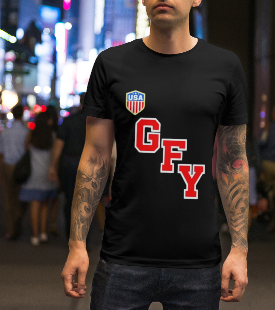 GFY USA Team Red Lettering And Shield T-Shirt