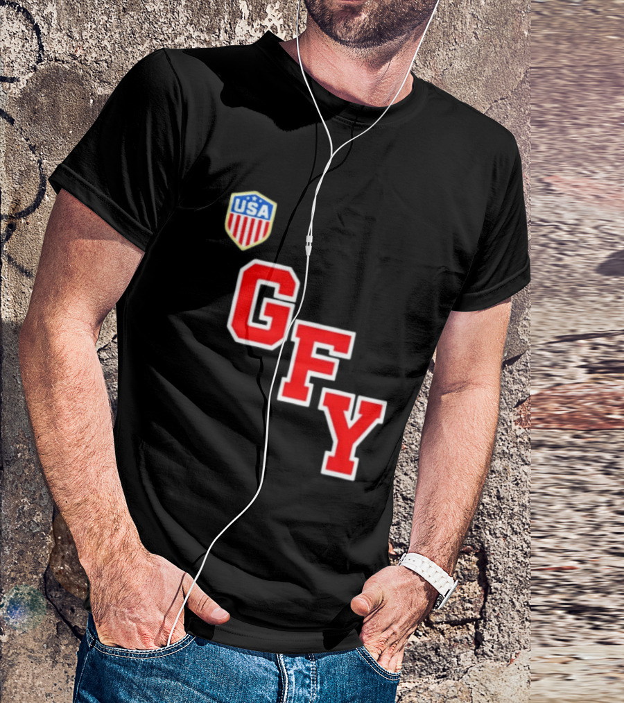 GFY USA Team Red Lettering And Shield T-Shirt