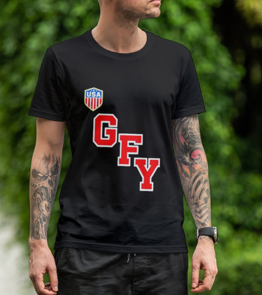 GFY USA Team Red Lettering And Shield T-Shirt