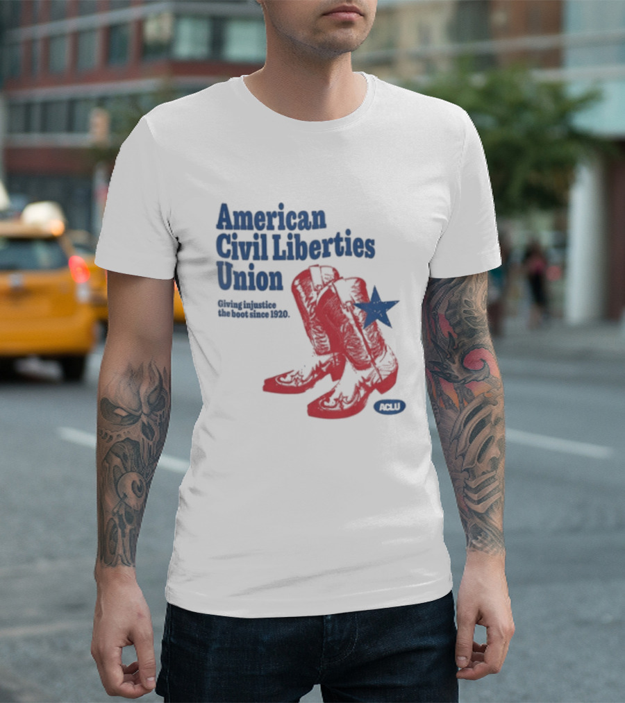 American Civil Liberties Union Cowboy Boots ACLU Star T-Shirt
