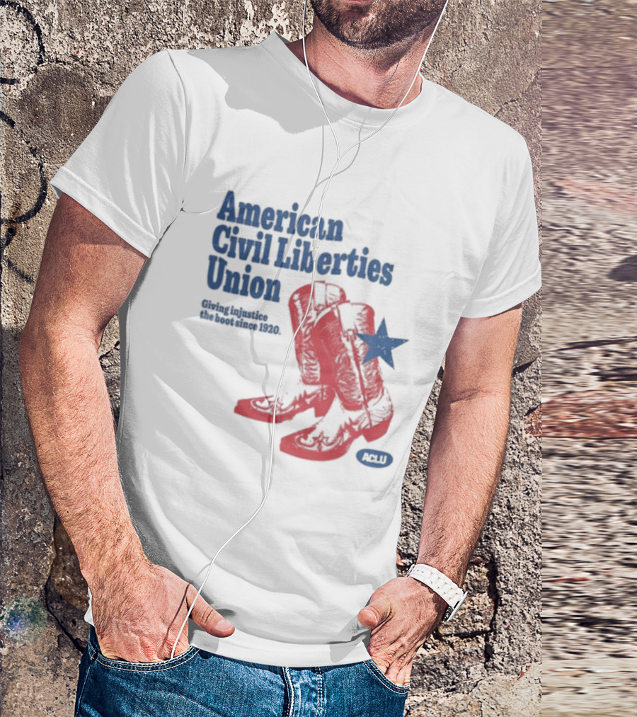 American Civil Liberties Union Cowboy Boots ACLU Star T-Shirt