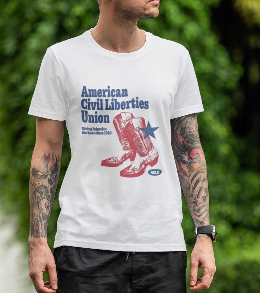 American Civil Liberties Union Cowboy Boots ACLU Star T-Shirt