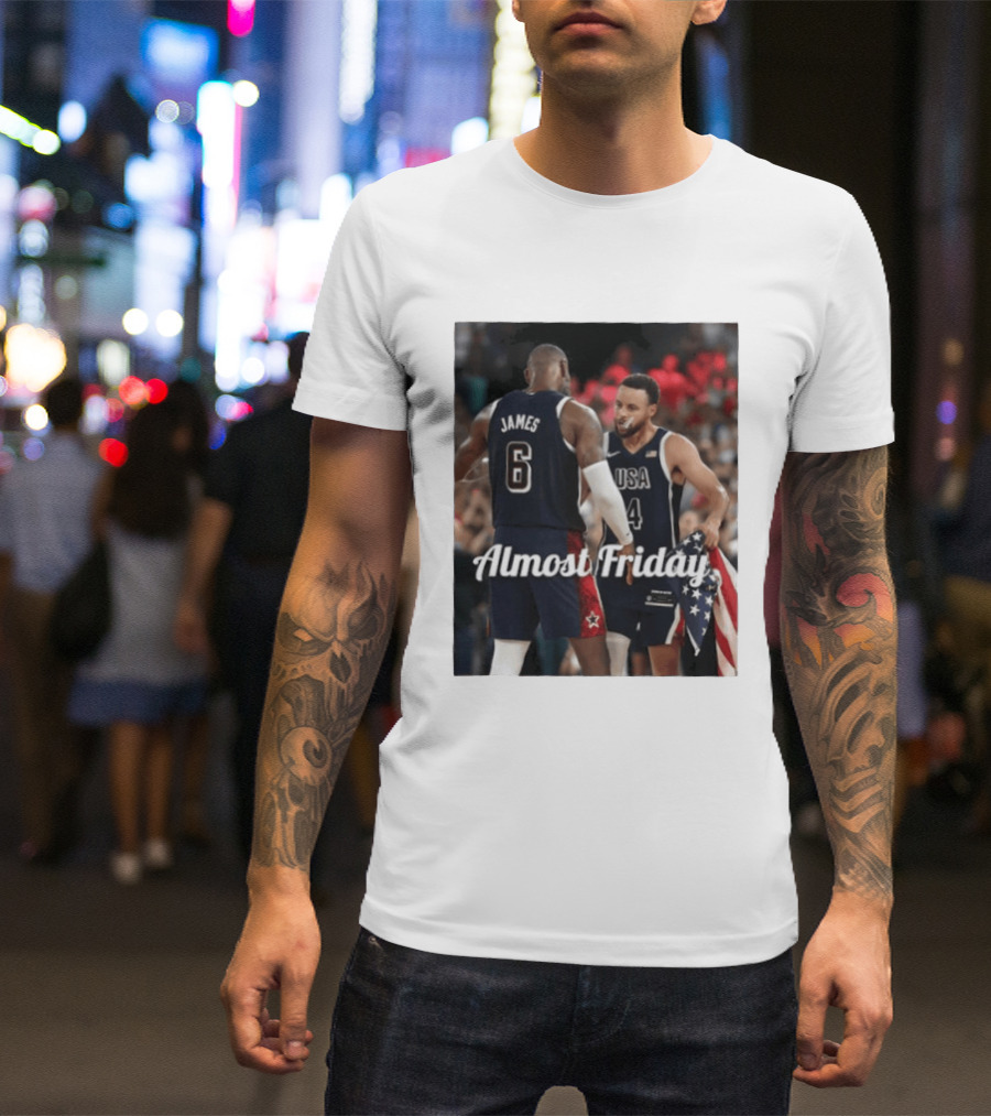 LeBron James Stephen Curry USA Basketball Almost Friday Team Spirit T-Shirt