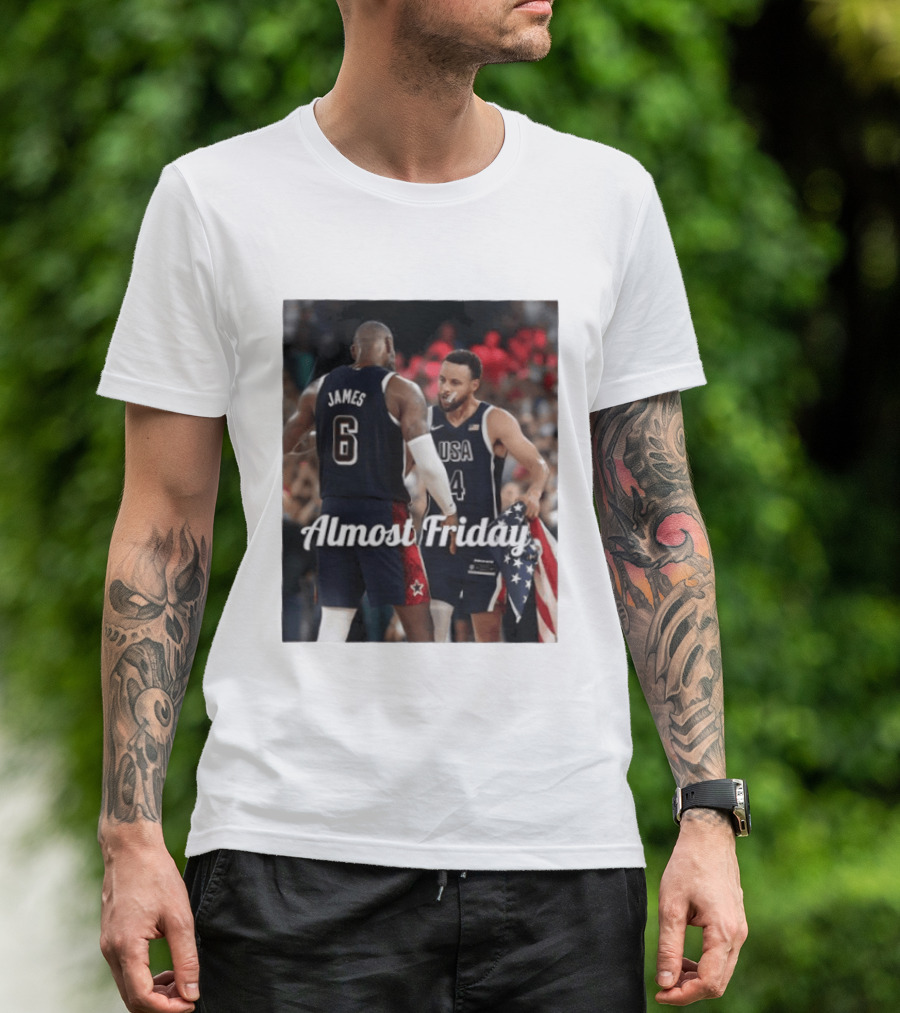LeBron James Stephen Curry USA Basketball Almost Friday Team Spirit T-Shirt