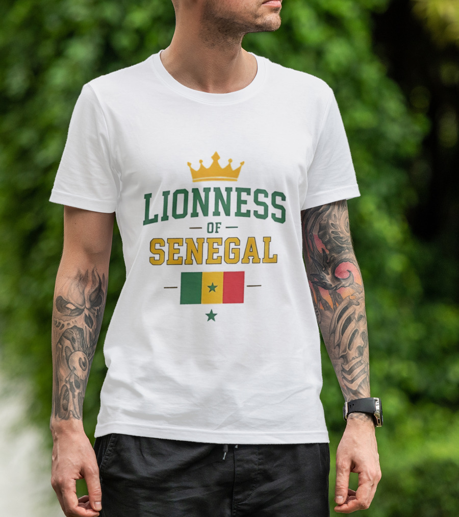 Lioness Of Senegal Flag Crown National T-Shirt