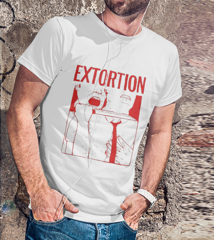 Extortion Throat Slit Dark Horror Red Grunge Aesthetic T-Shirt