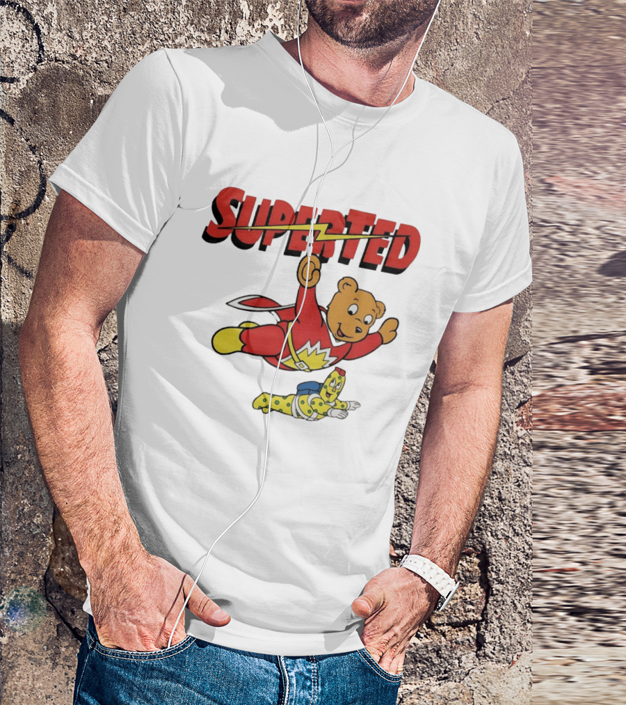 Superted And Spot 80s Cartoon British Animation Flying Characters T-Shirt