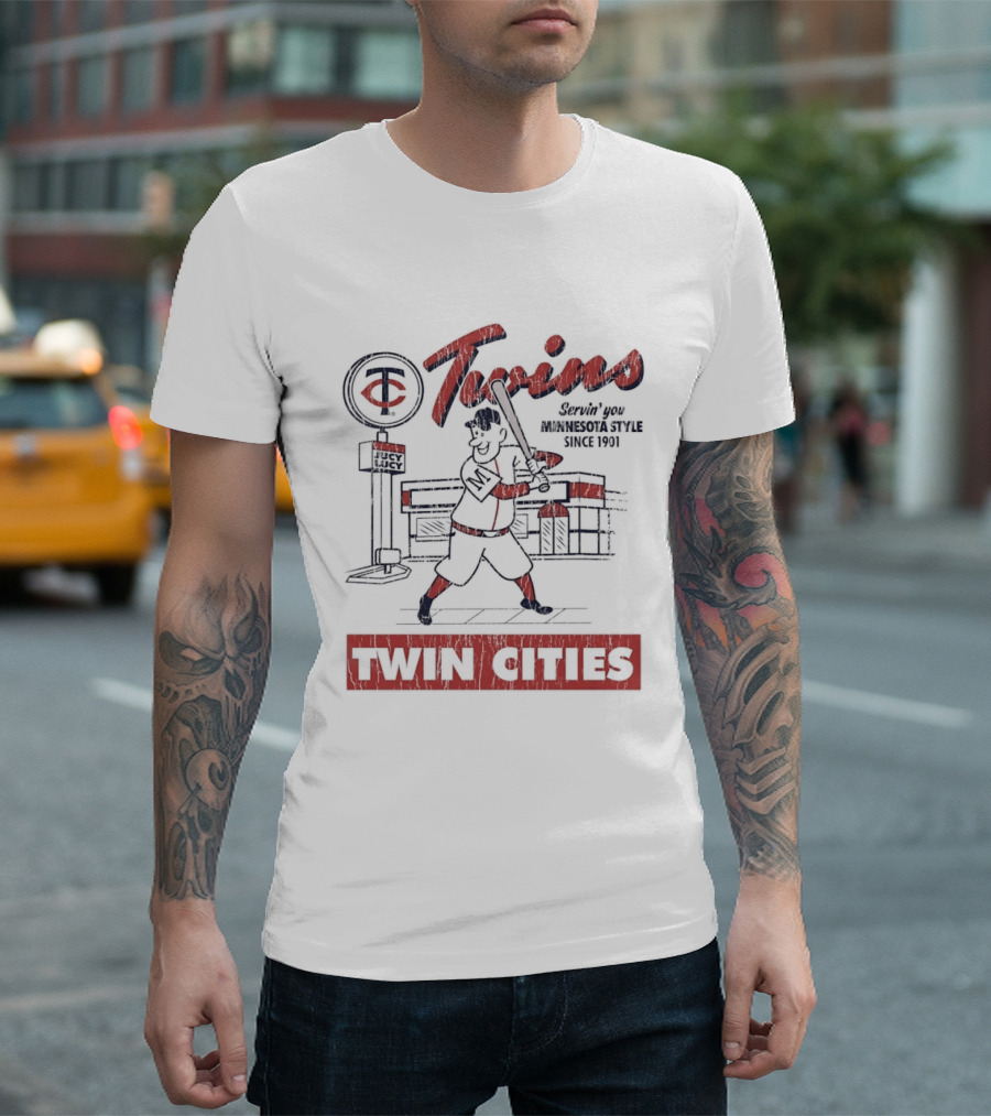 Twin Cities Twins Baseball Deli Arch Jucy Lucy T-Shirt