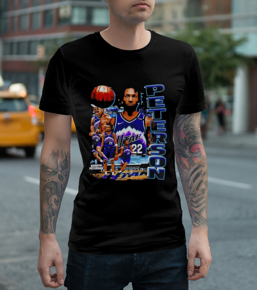 Utah Jazz Darryn Peterson NBA Player Collage Peterson 22 T-Shirt