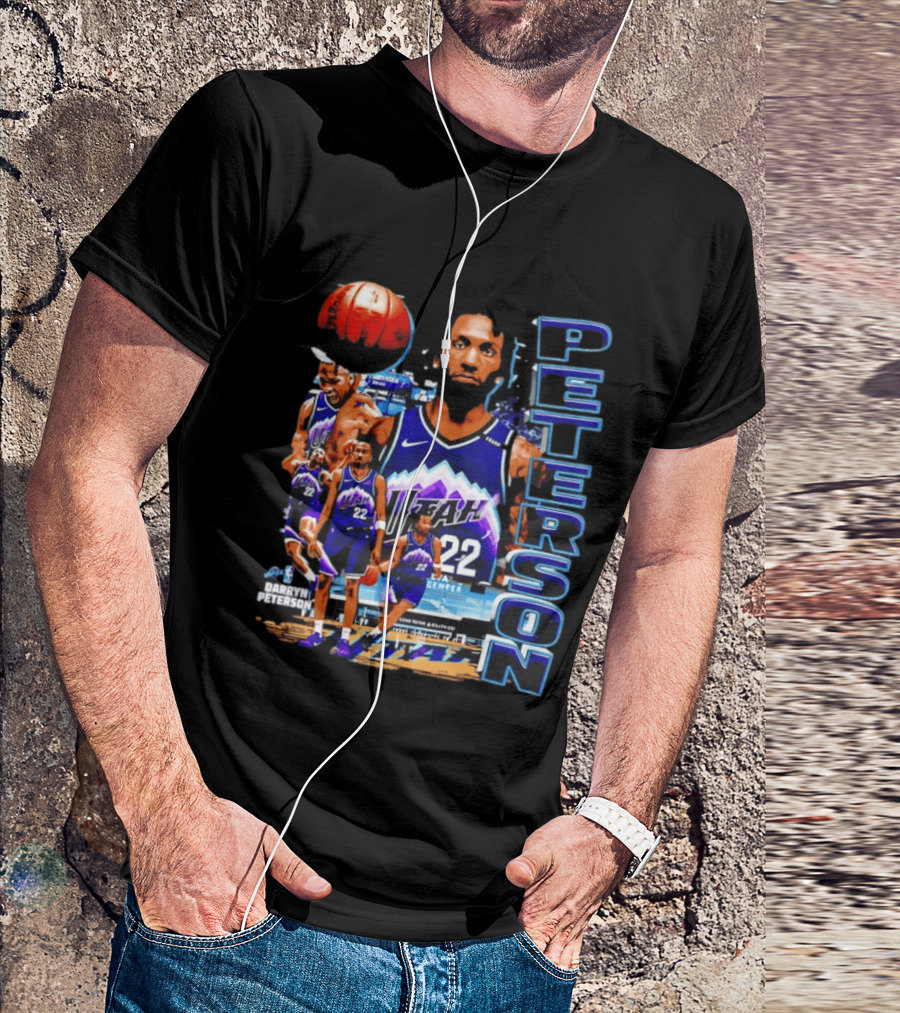 Utah Jazz Darryn Peterson NBA Player Collage Peterson 22 T-Shirt