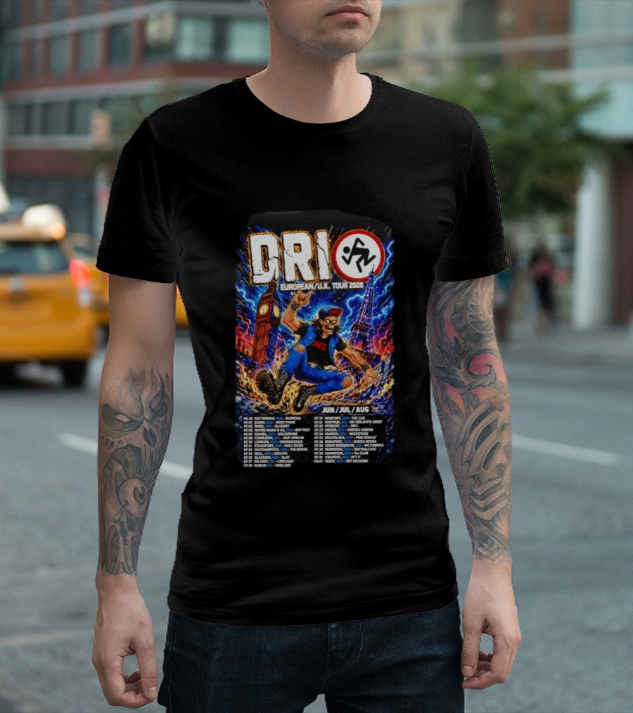 DRI European UK Tour 2026 Dirty Rotten Imbeciles Iconic Punk Artwork London Paris Venues Dates T-Shirt