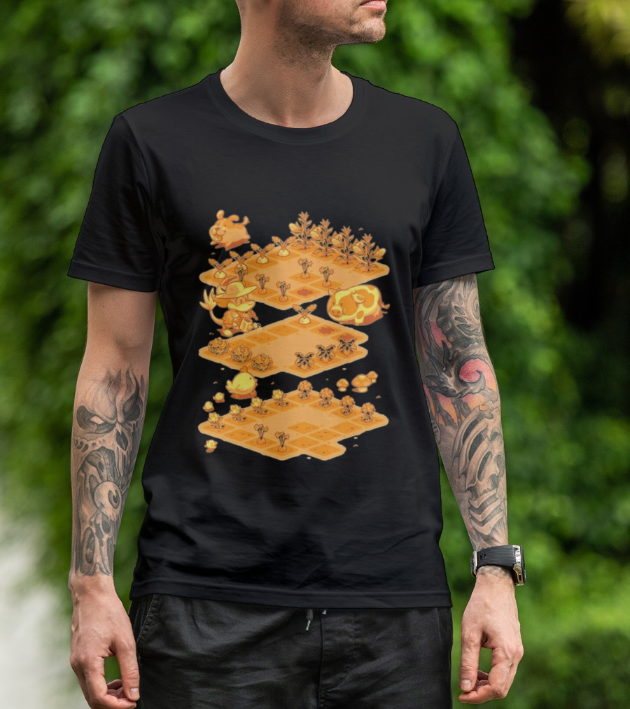 GDQ Happy Harvest Farm Simulation Cute Animals And Crops T-Shirt