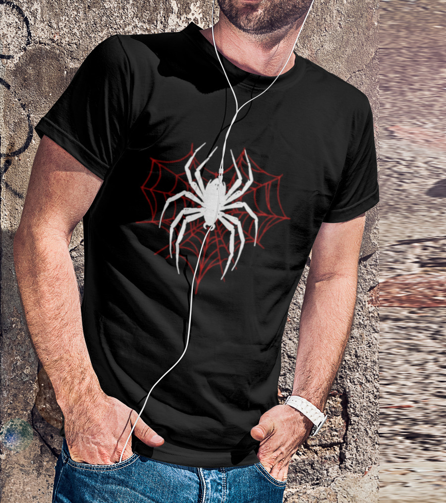Heart Spider Web Goth Spooky Arachnid T-Shirt
