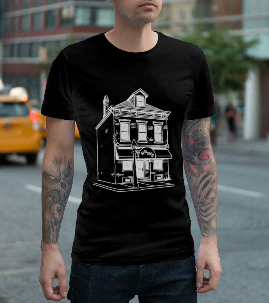 Hoops Sports Bar Reading Iconic Pub Building T-Shirt