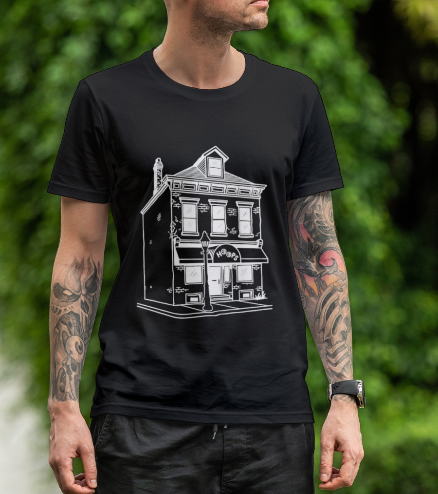 Hoops Sports Bar Reading Iconic Pub Building T-Shirt