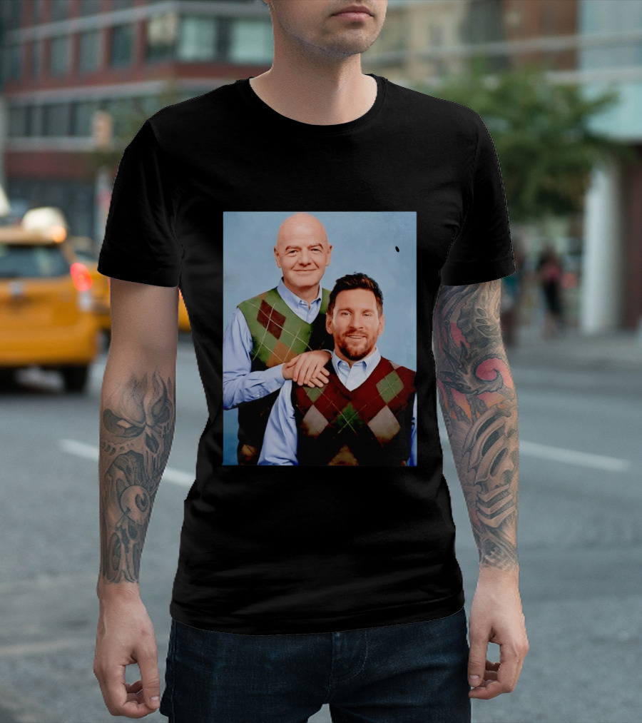 Lionel Messi And Gianni Infantino Step Brothers Movie Style Sweater Vest Image T-Shirt
