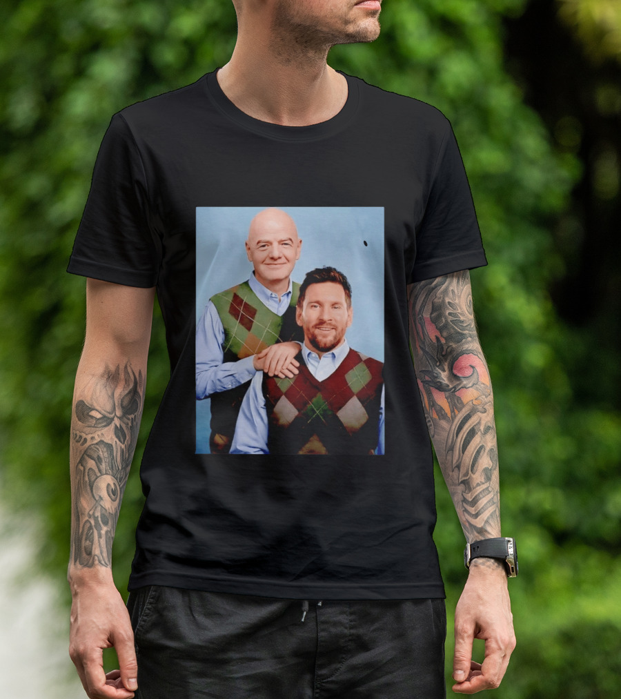 Lionel Messi And Gianni Infantino Step Brothers Movie Style Sweater Vest Image T-Shirt