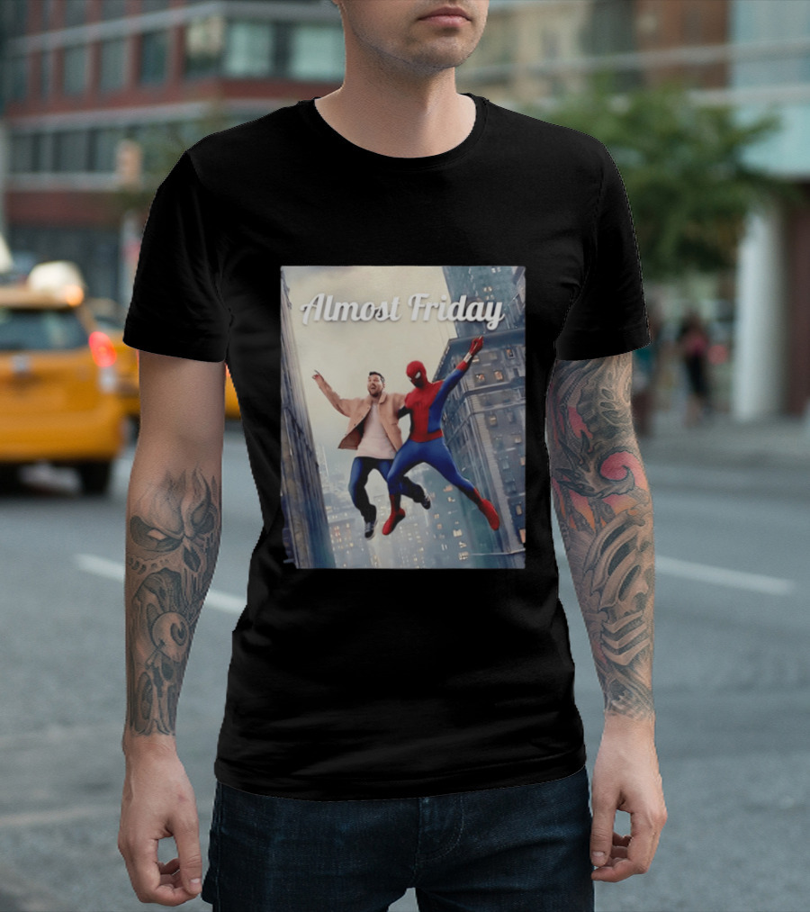 Almost Friday Lionel Messi Spider Man Cityscape Adventure T-Shirt