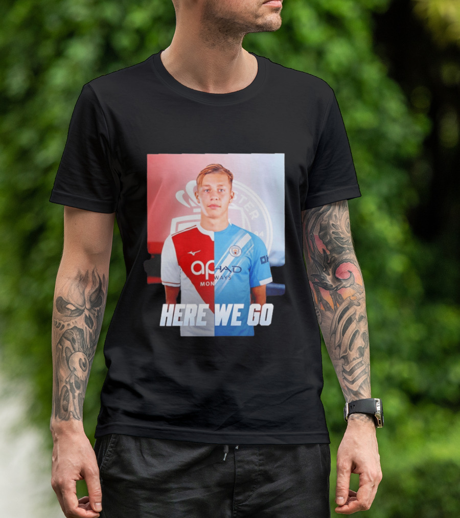 Mathys Detourbet Manchester City AS Monaco Transfer Here We Go T-Shirt