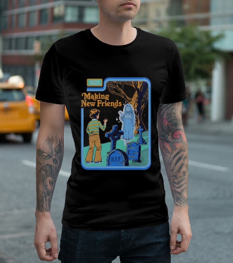 Social Skills Making New Friends Ghost RIP T-Shirt