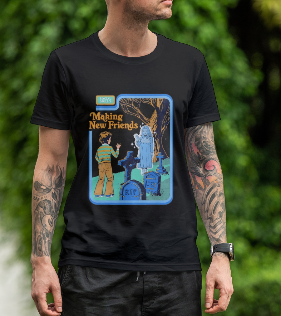 Social Skills Making New Friends Ghost RIP T-Shirt