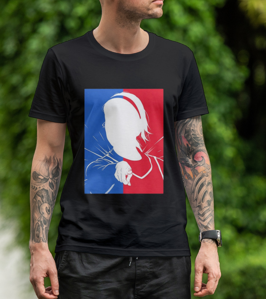 Sophie Cunningham Indiana Fever WNBA Player Silhouette Blue Red T-Shirt